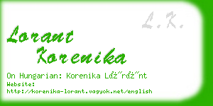 lorant korenika business card